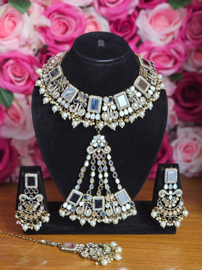 Humaira Mirror Jewellery Set – choker necklace | Fancy Fab Jewels UK