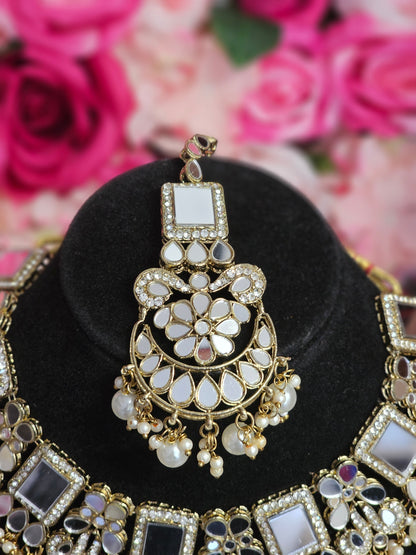 Humaira Mirror Jewellery Set – choker necklace | Fancy Fab Jewels UK