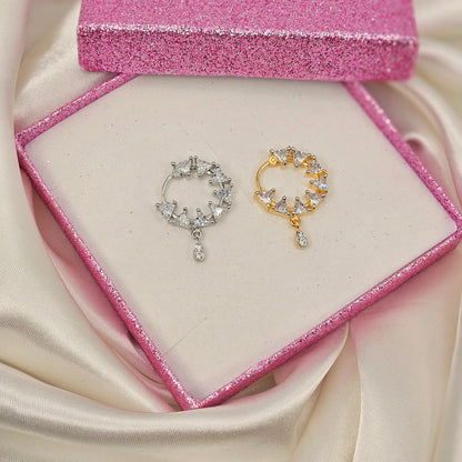 1.5cm wide American Diamond Pierced Nose Ring – Nose Ring | Fancy Fab Jewels UK