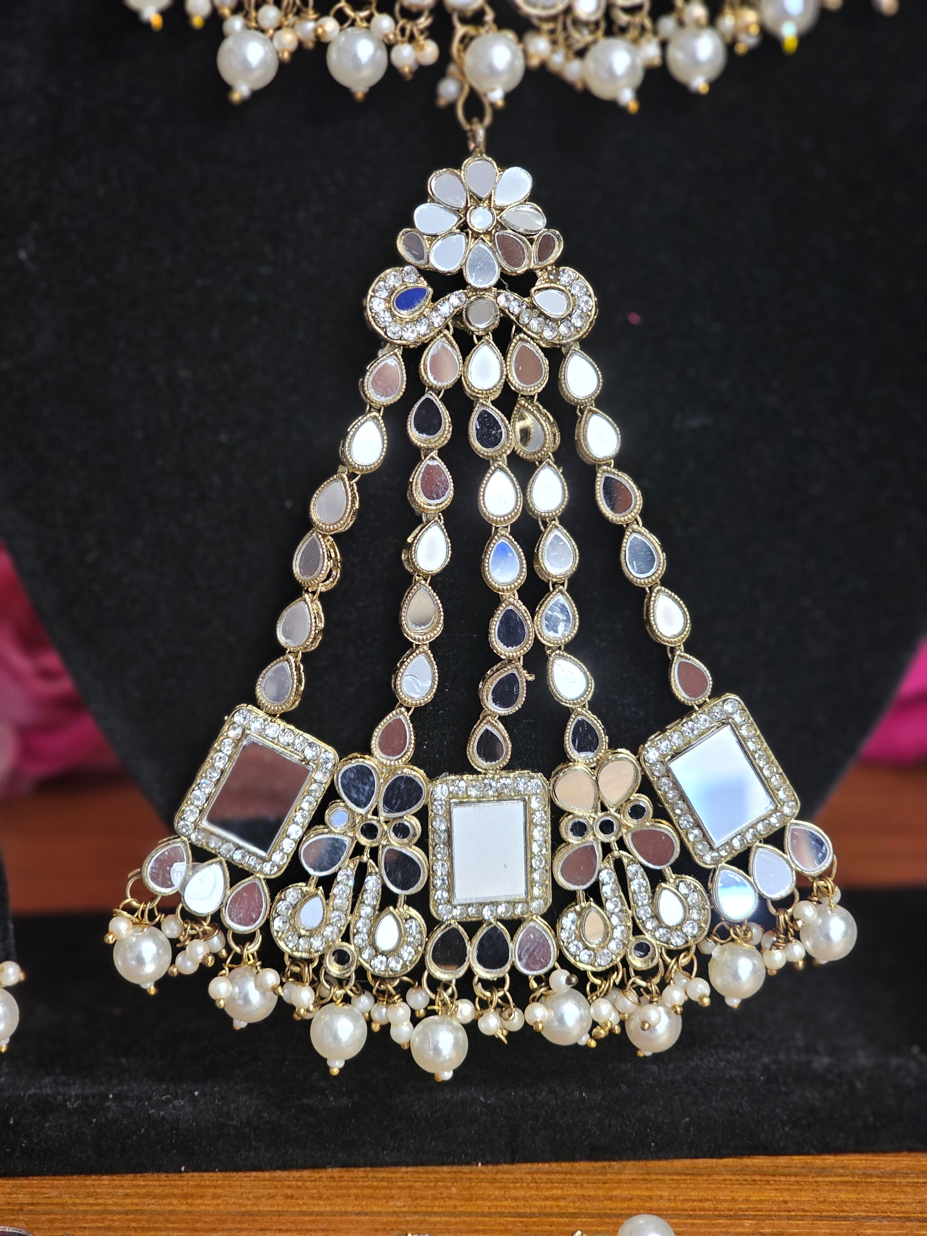 Humaira Mirror Jewellery Set – choker necklace | Fancy Fab Jewels UK
