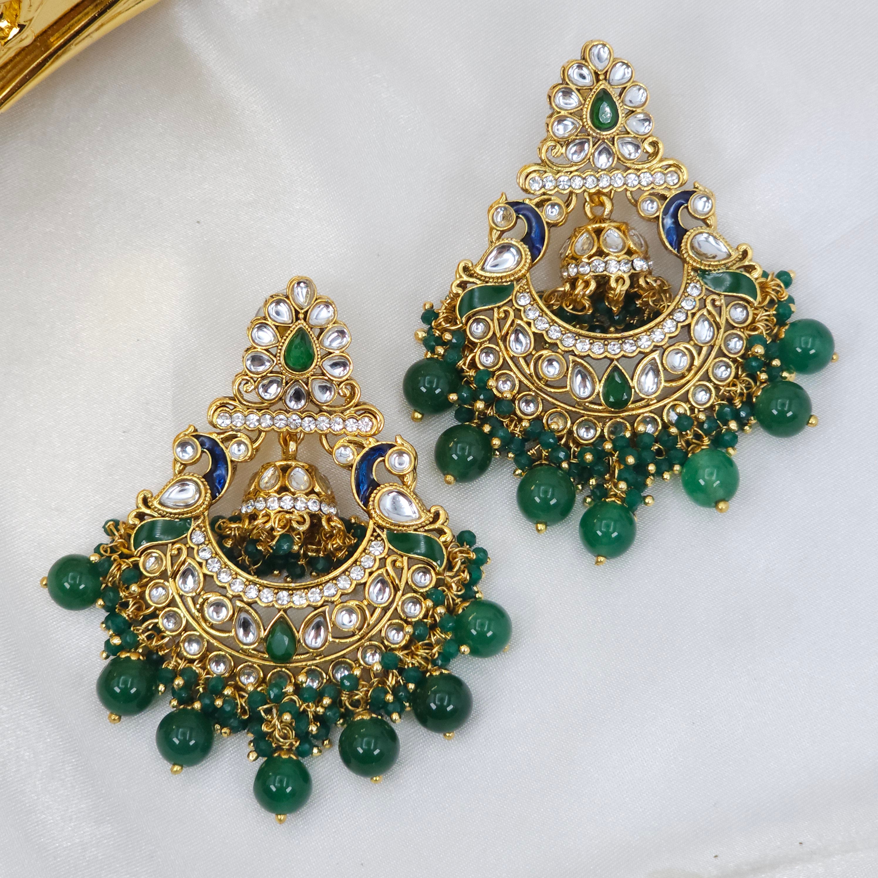 Tara Kundan  Earrings and Tikka Set - Fancy Fab Jewels