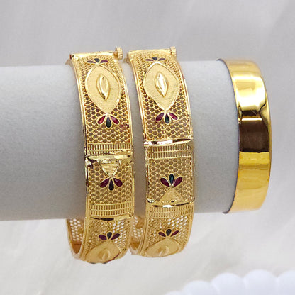 Gold Plated Openable Chunky Kangan Bangles