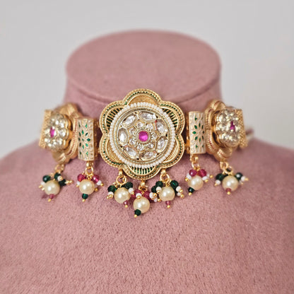 Jodha Rajwadi Statement Kundan Choker Set