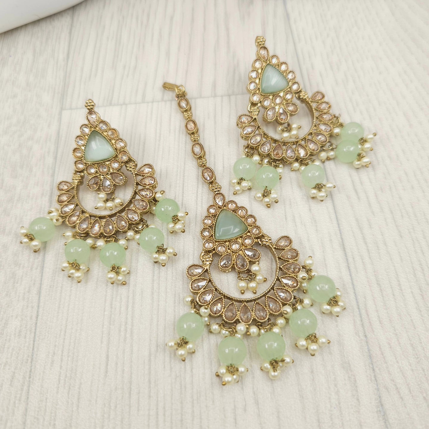 Sharia Earrings and Tikka Set - Fancy Fab Jewels