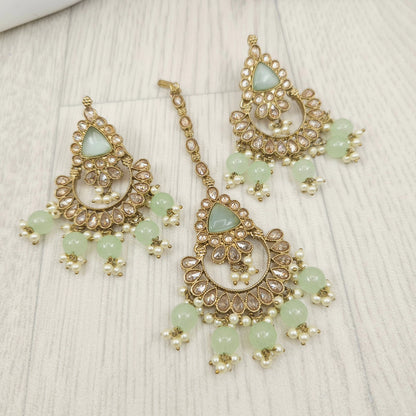 Sharia Earrings and Tikka Set - Fancy Fab Jewels