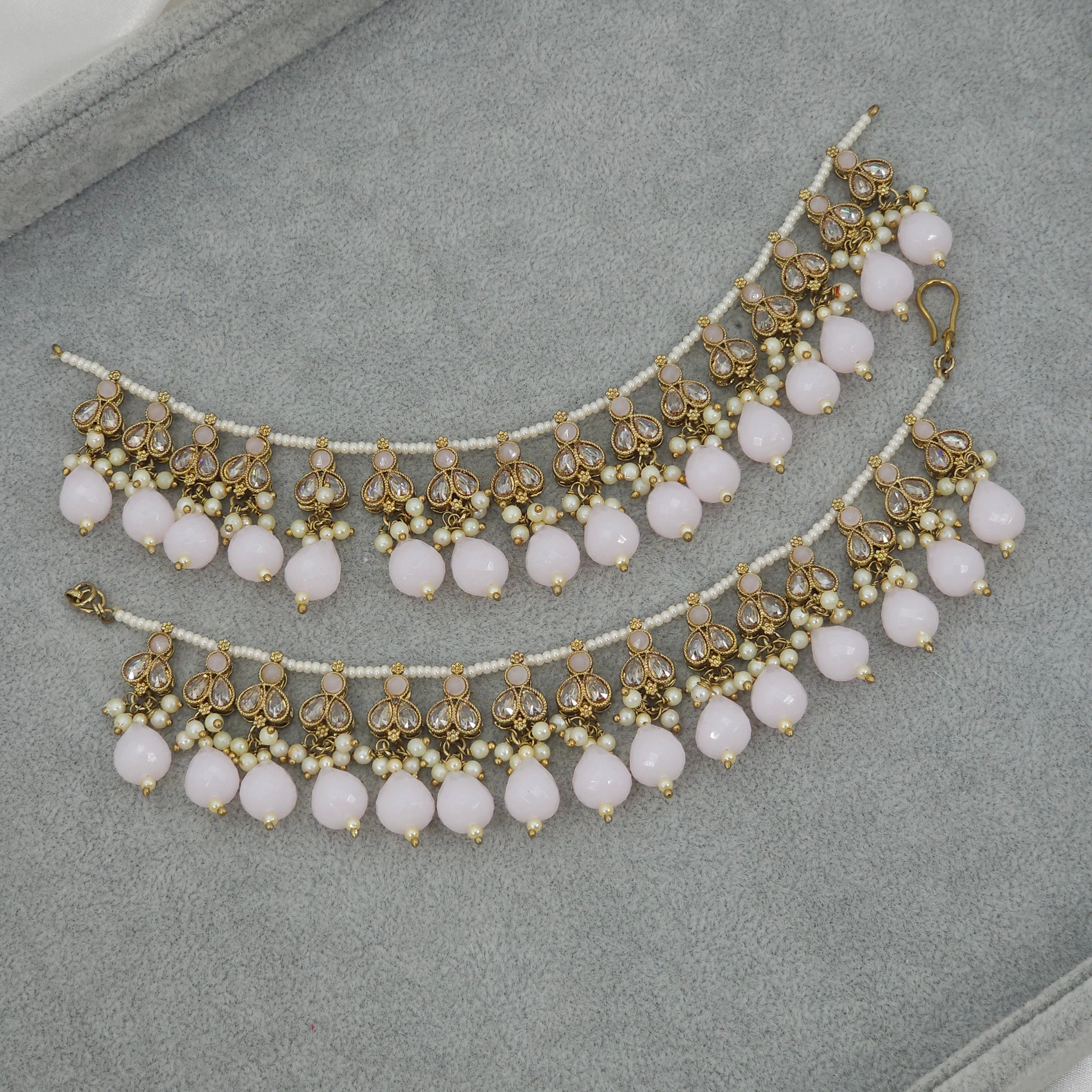 Veena -  Polki and Pearl Earring Chains