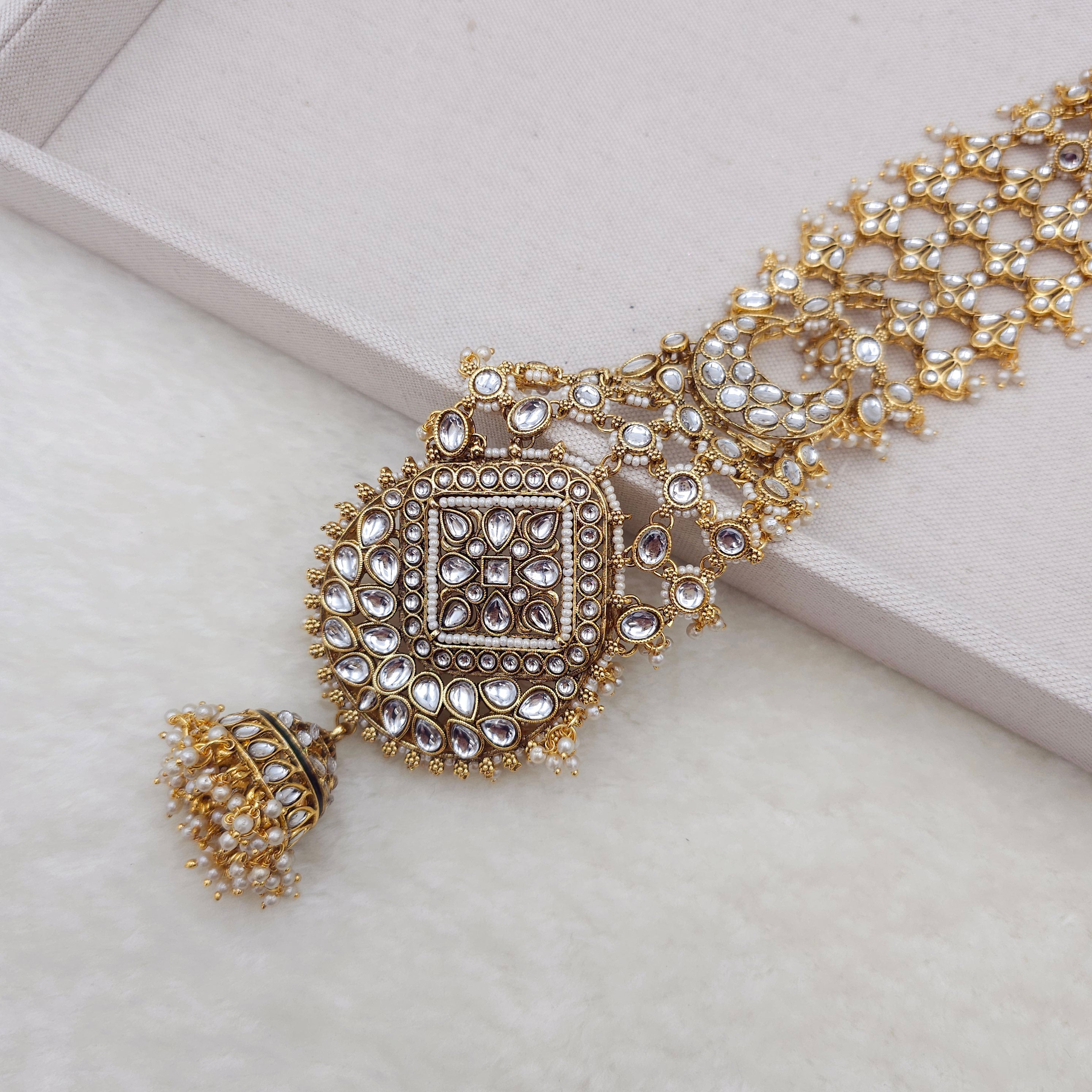 Arla- Kundan Hair Plait Piece Choti / Hair Accessorie