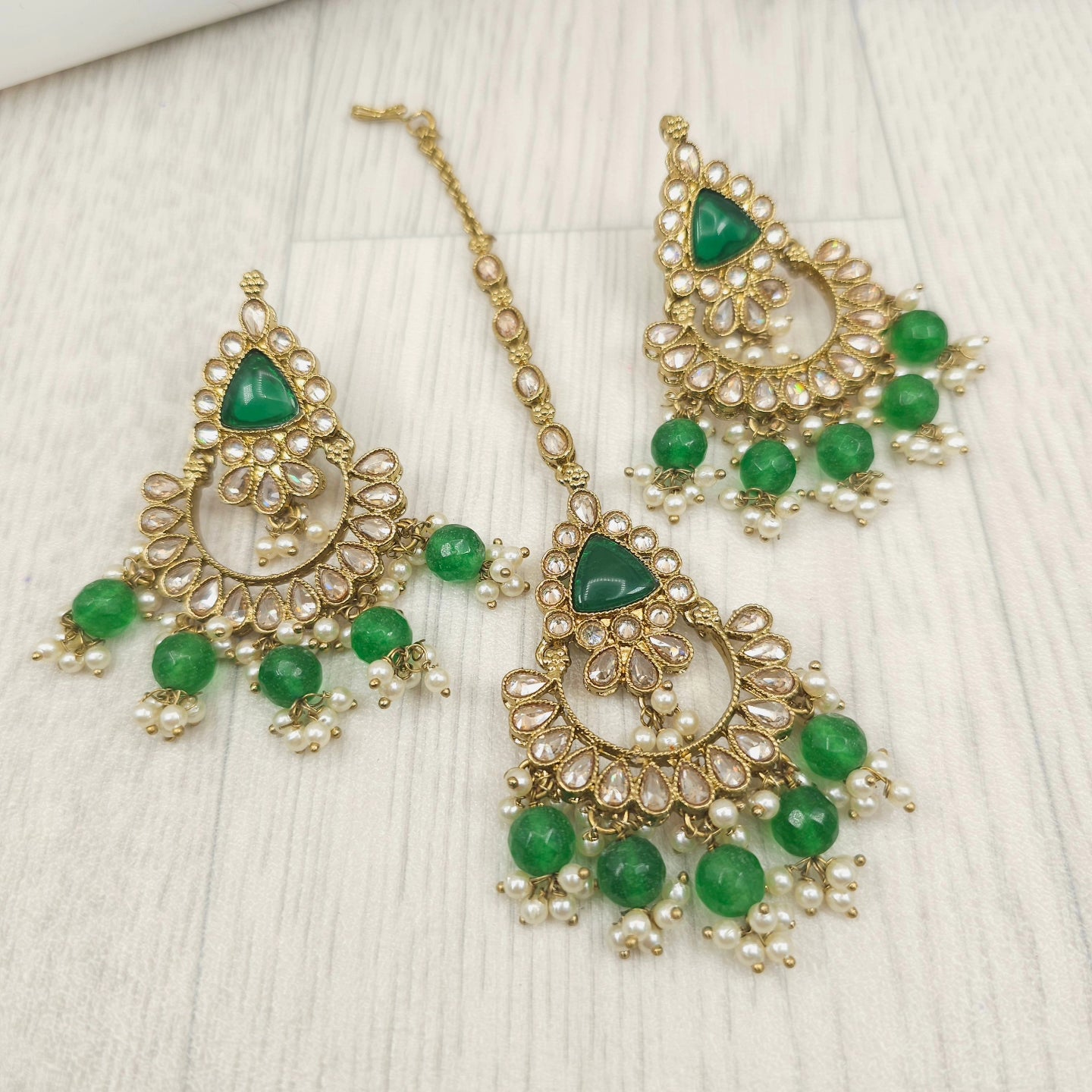 Sharia Earrings and Tikka Set - Fancy Fab Jewels