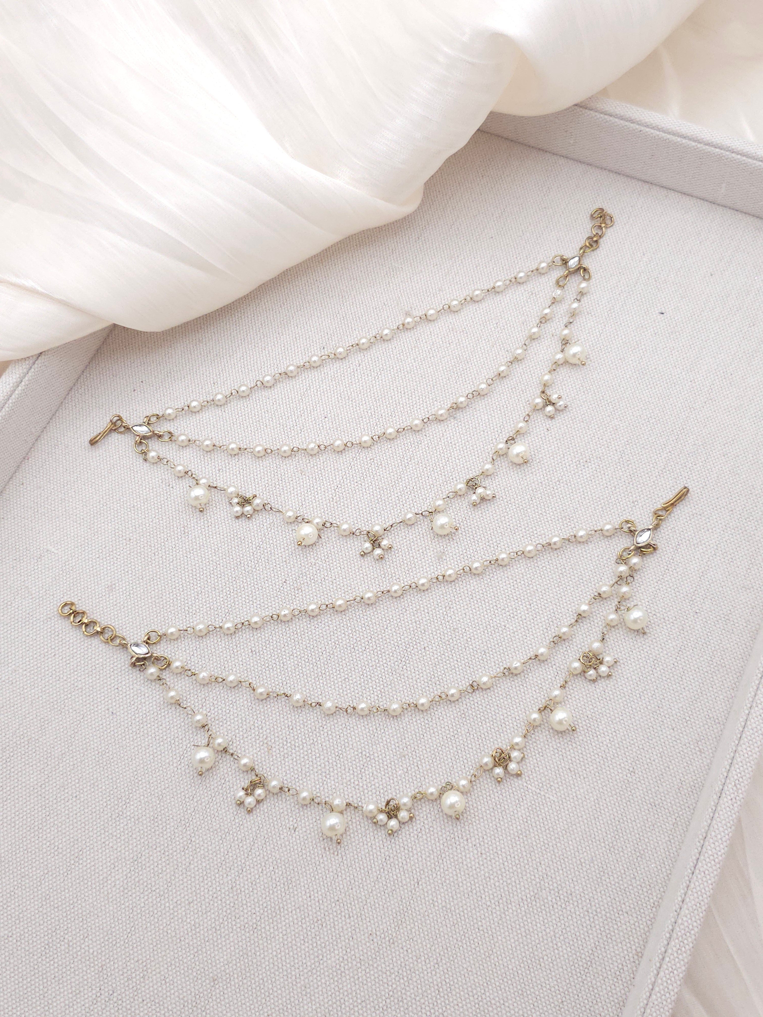 Reem - Reverse Polki Earring Chains