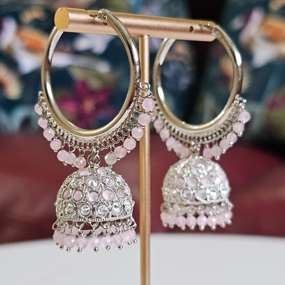 Saloni Silver Polki Jhumki Bali Earrings - Fancy Fab Jewels