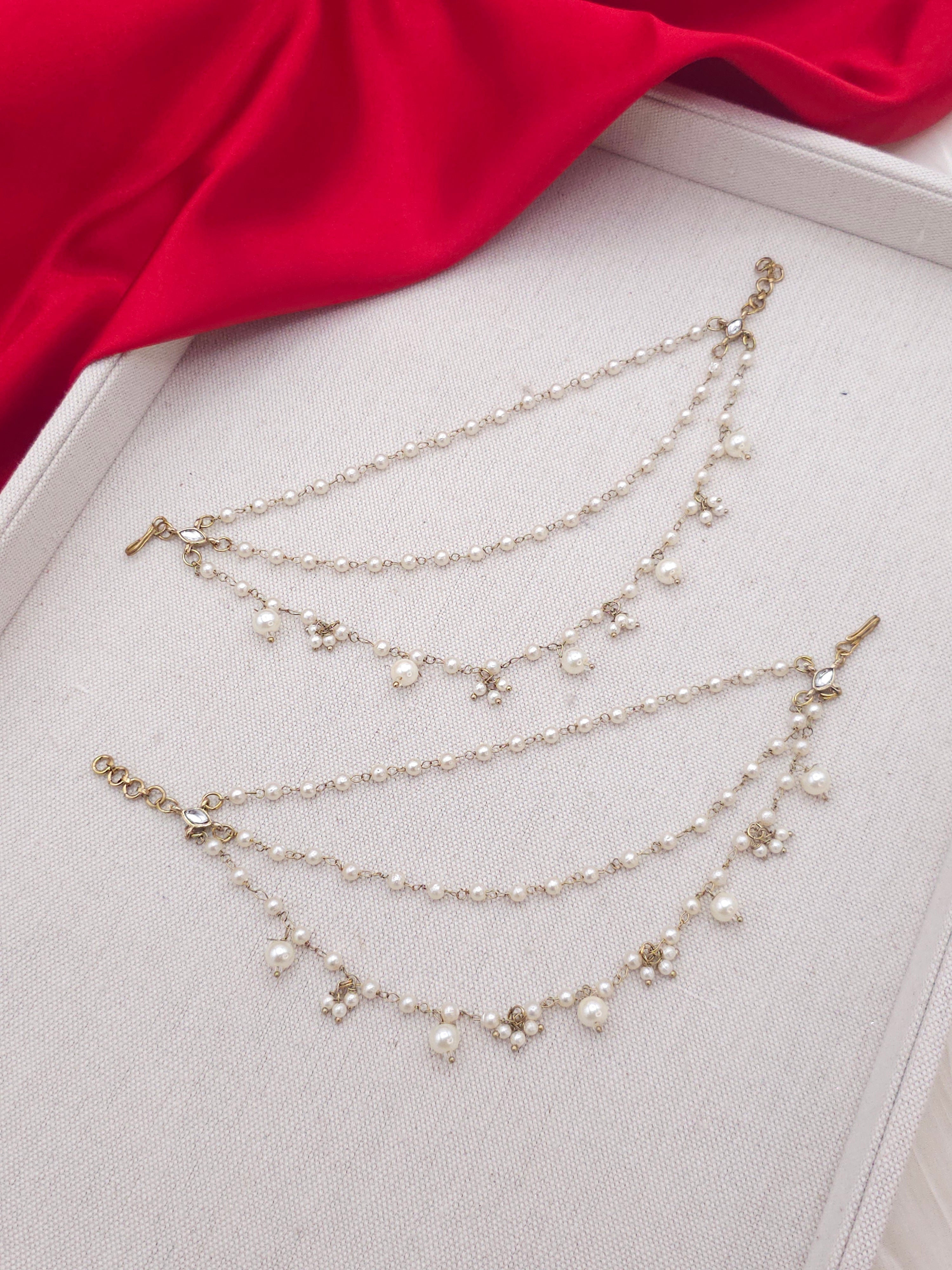 Reem - Reverse Polki Earring Chains