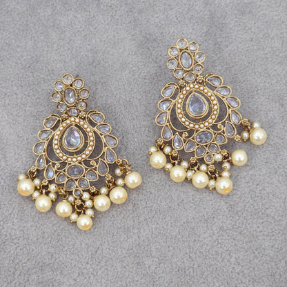 Anisha Antique Gold Chandbali Earrings